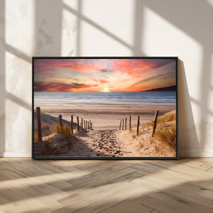 Sunset on the Sea Wall Art Canvas Print