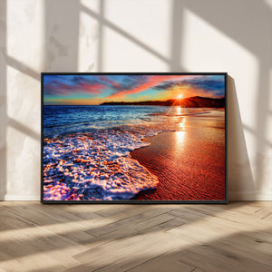 Colorful Coastal Sunset on the Beach Canvas Print, Ocean