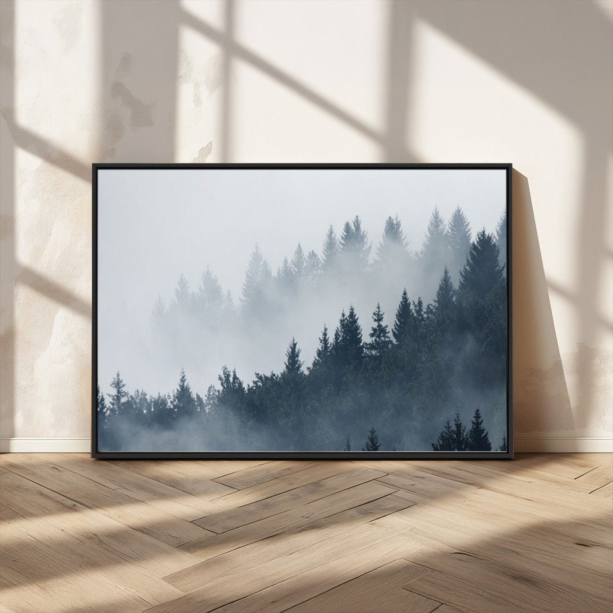 Foggy Pine Forest Wall Art Canvas Print