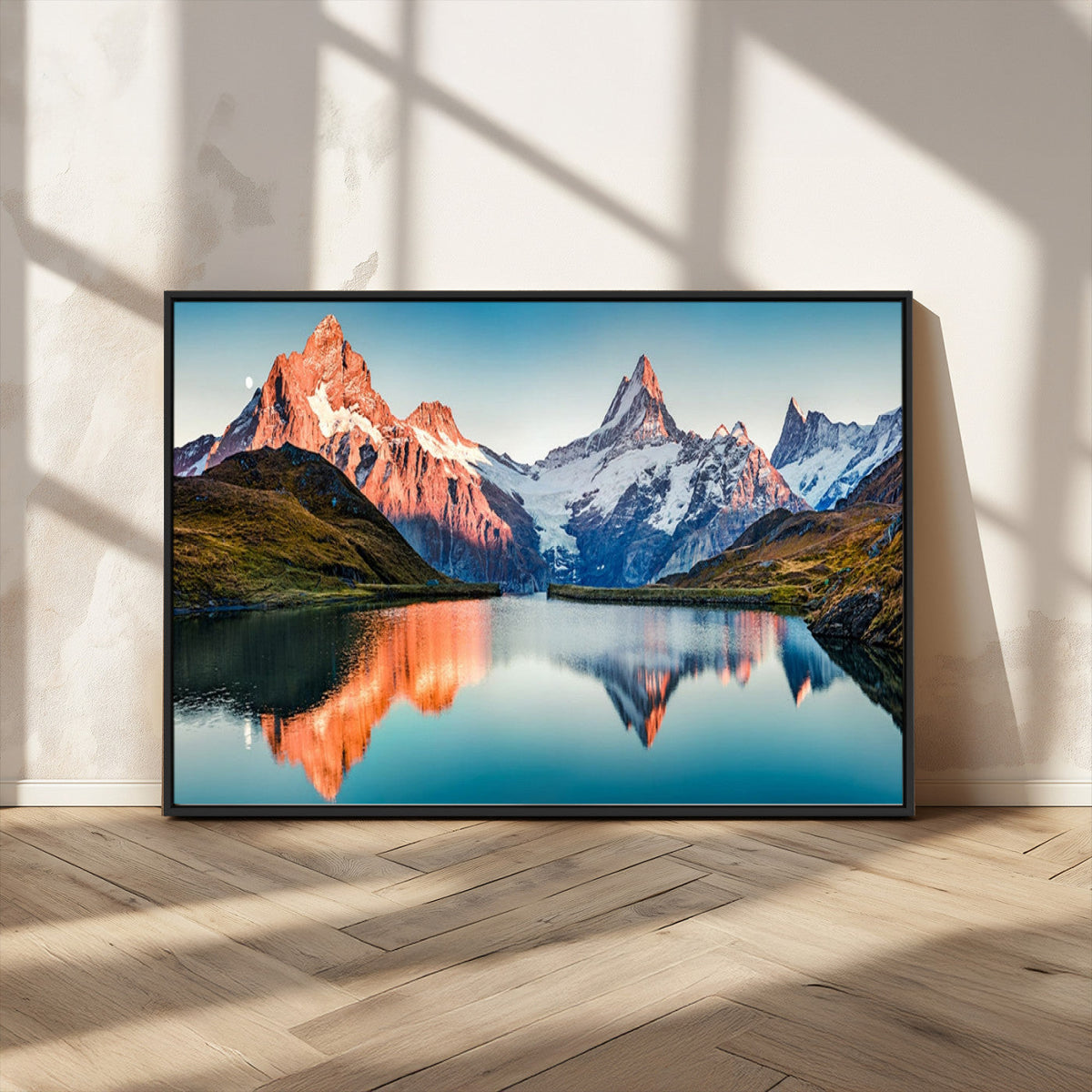 Landscape Mountain and Lake View Wall Art Canvas Print