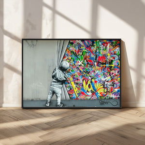 Banksy Colorful Street Graffiti Canvas Wall Art Print,