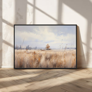 Golden Fields Wall Art Print Canvas – Serene Landscape of