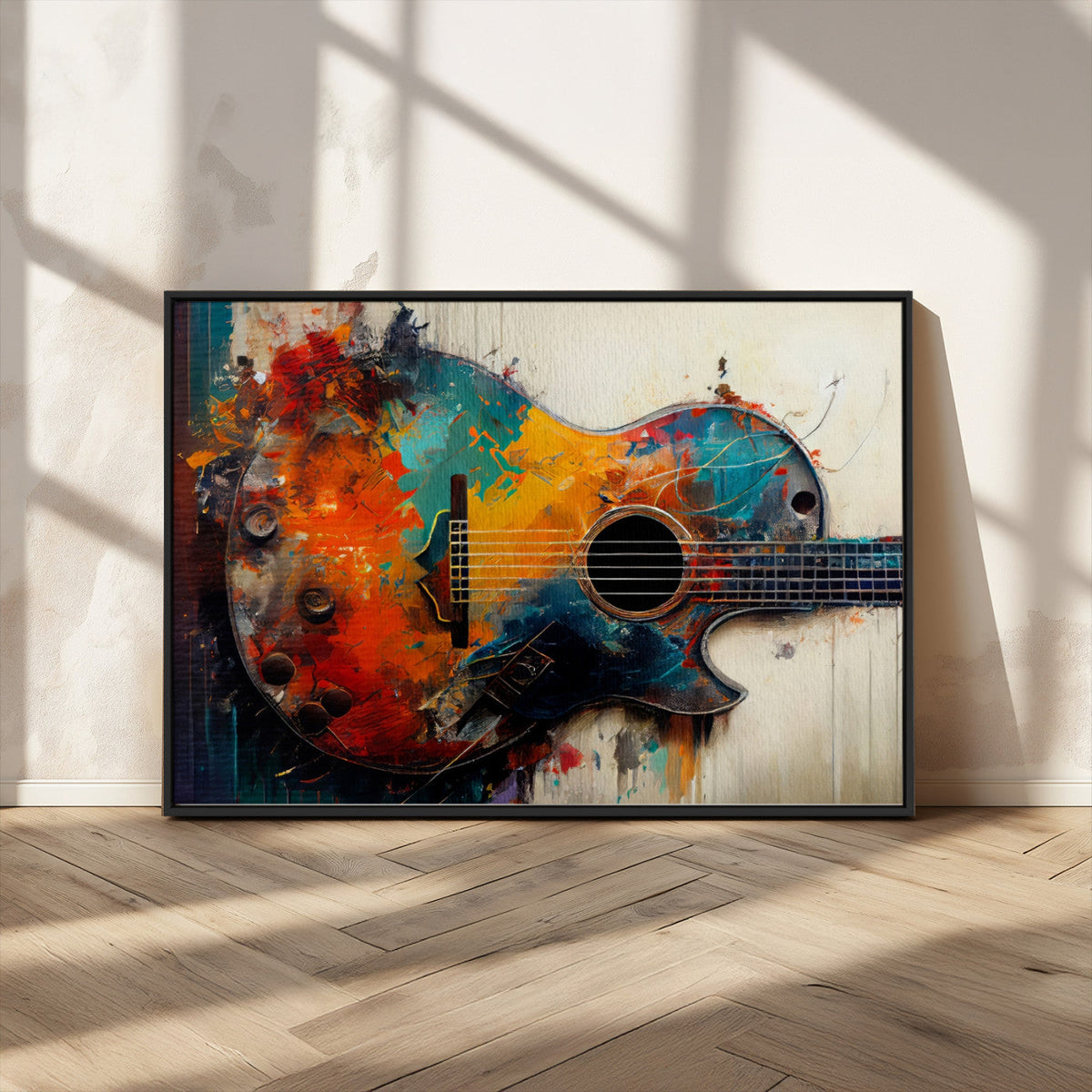 Abstract Guitar Wall Art Canvas | Vibrant Music-Inspired Art