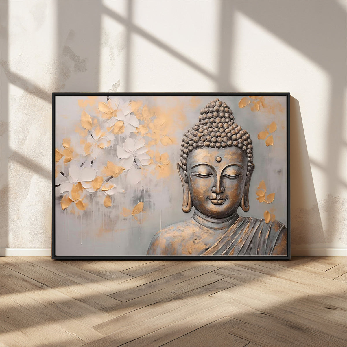 Abstract Buddha Statue Wall Art Canvas Print - Modern
