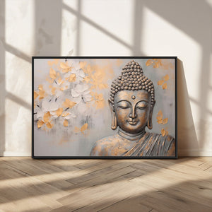 Abstract Buddha Statue Wall Art Canvas Print - Modern