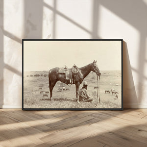 Cowboy Wall Art - Western Horse Canvas Print - Vintage