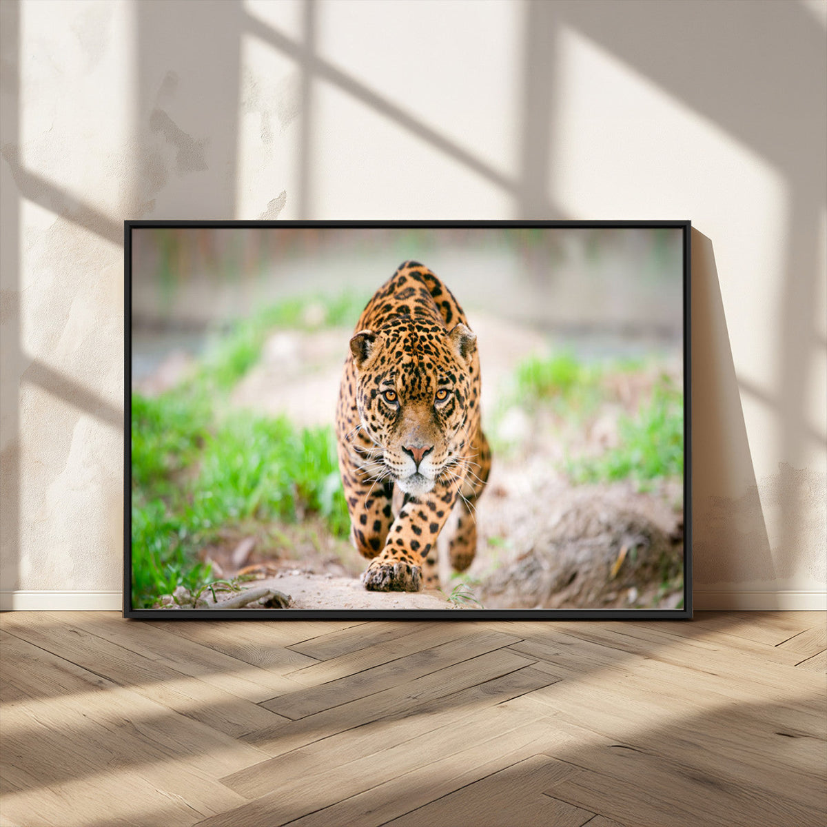 Leopard on the Prowl - Stunning Large Framed Leopard Wall