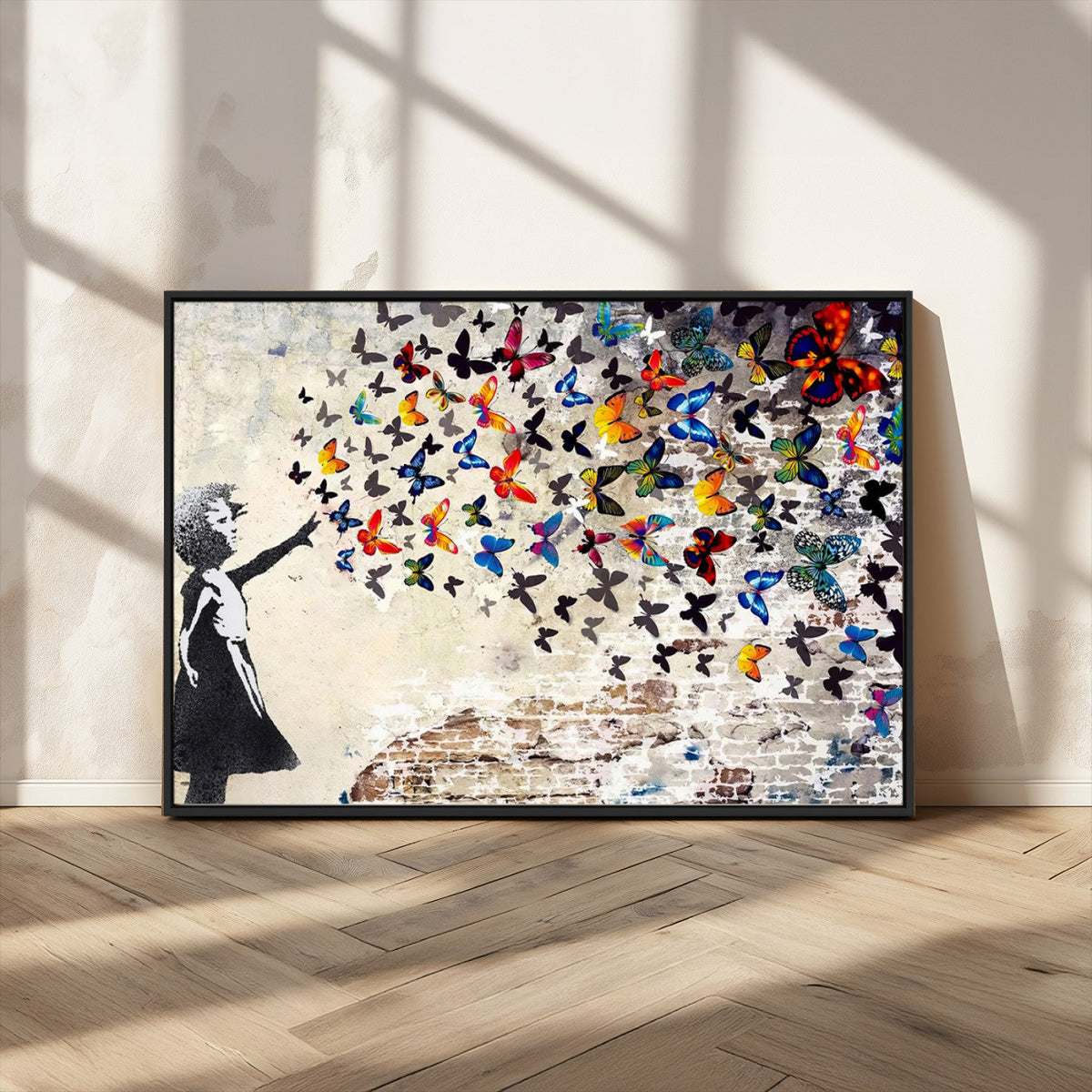 Banksy Graffiti Wall Art Canvas Print: Girl Releasing