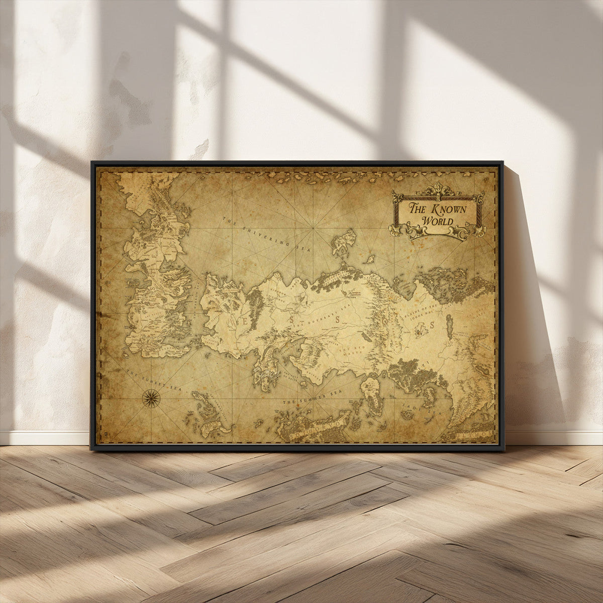 Vintage Game of Thrones Map Wall Art | Westeros and Essos