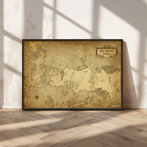 Vintage Game of Thrones Map Wall Art | Westeros and Essos