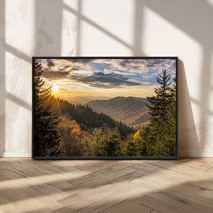 Sunrise Over the Smoky Mountains Canvas Wall Art –
