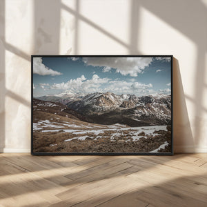 Mountain Landscape Wall Art Canvas Print – Framed Snowy