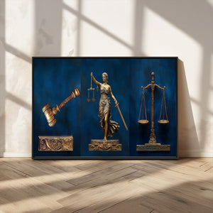 Lady Justice Wall Art Canvas Print – Elegant Gold Legal