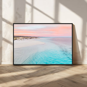 Serene Pastel Beach Wall Art Canvas Print, Tranquil Coastal