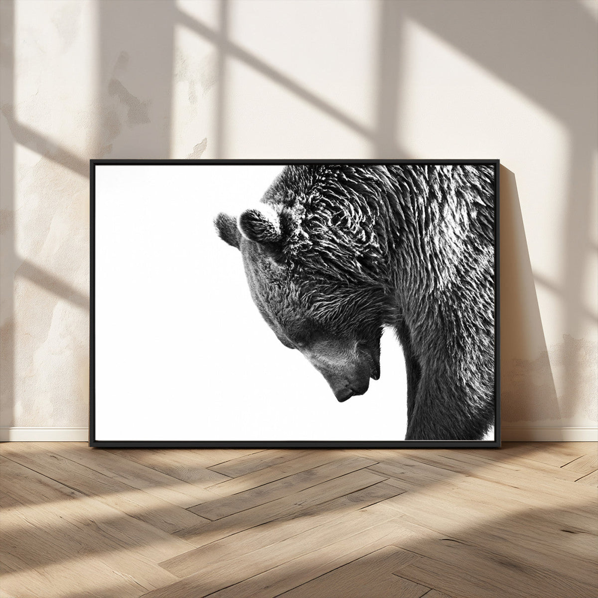 Black and White Grizzly 399 Bear Canvas Print Wall Art |