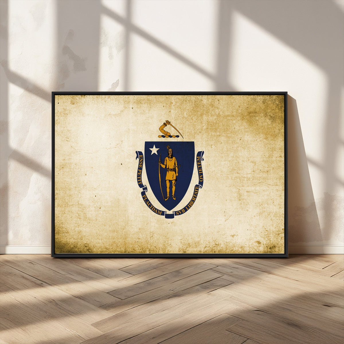 Massachusetts Flag Wall Art Canvas Print