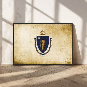 Massachusetts Flag Wall Art Canvas Print