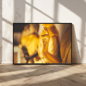 Gold Buddha Statue Hands Wall Art Canvas Print