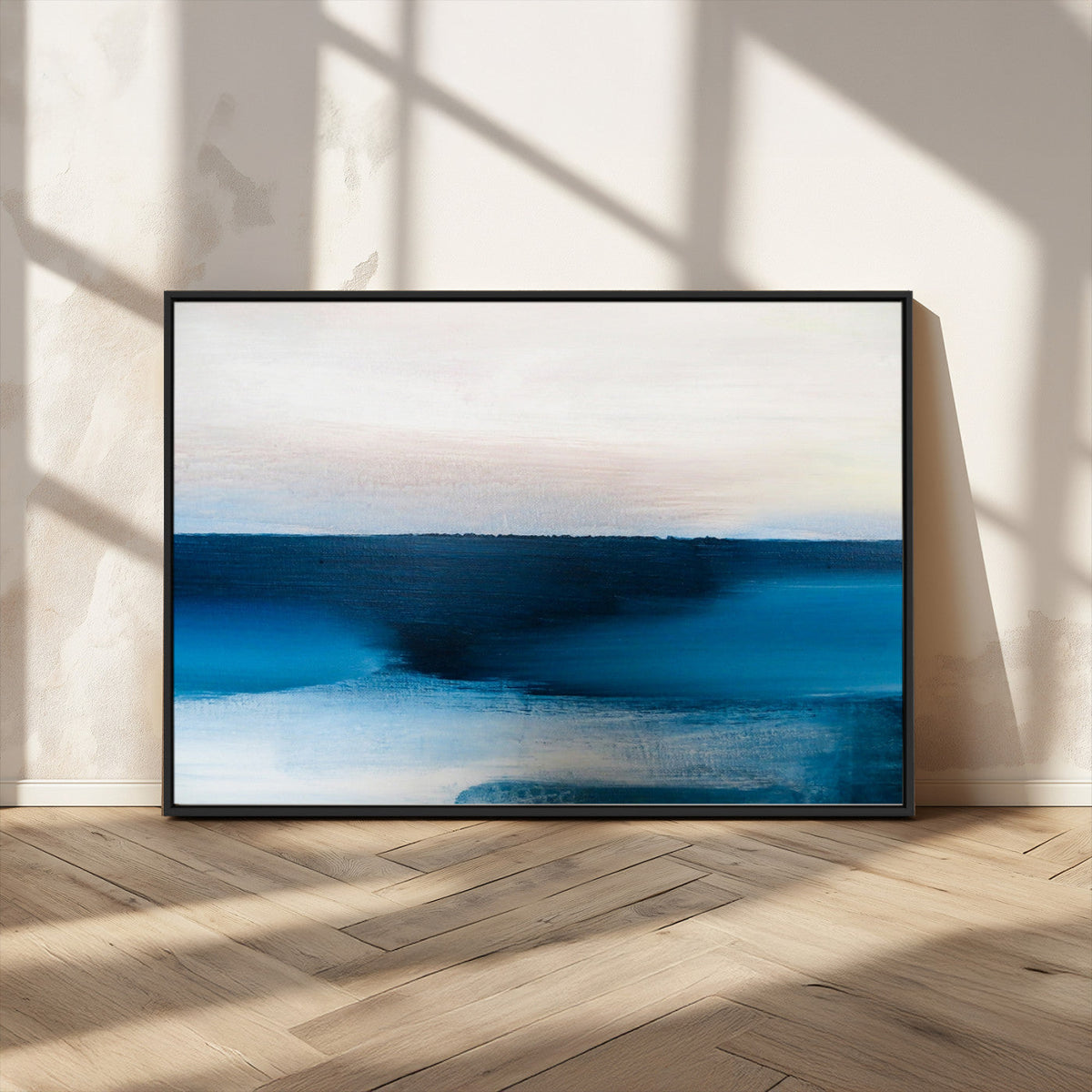 Dark Blue Abstract Wall Art Canvas Print