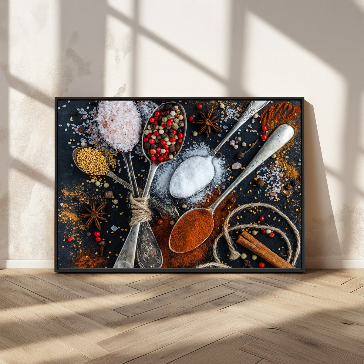 Spices and Seasonings Canvas Wall Art – Colorful Triptych