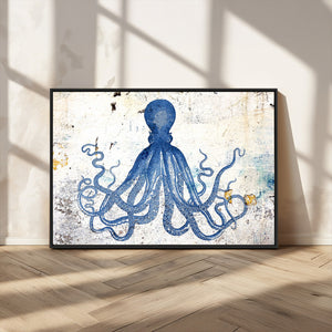Octopus Canvas Wall Art | Coastal Marine Life Artwork for