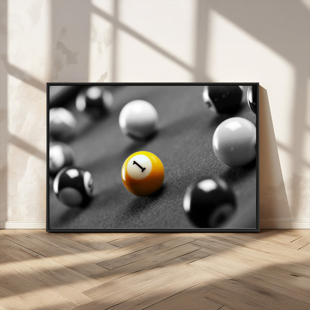 Wall Art Pool Table and Balls Canvas Print
