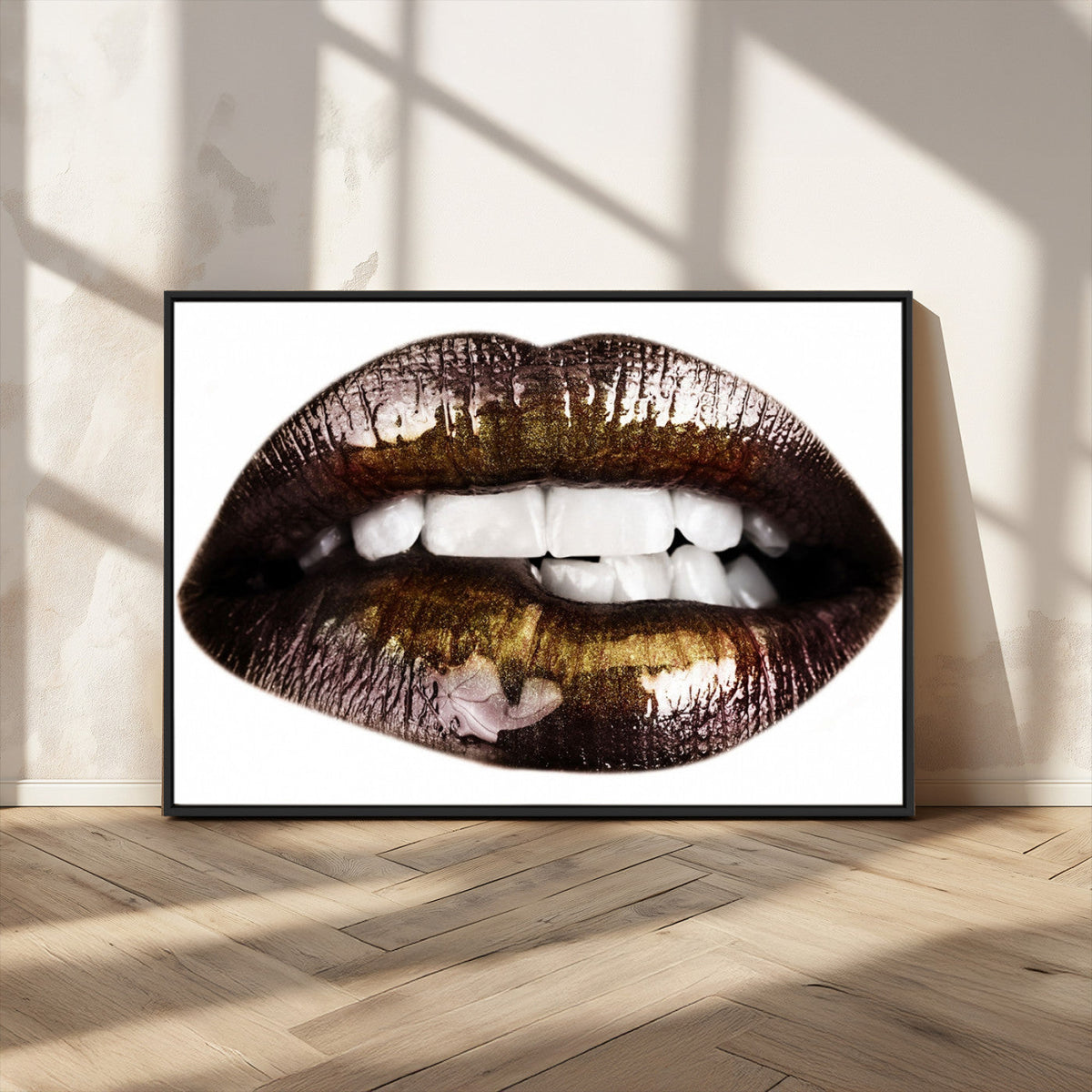Close Up Lips Wall Art Canvas Print