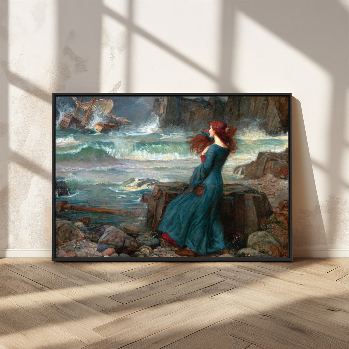Miranda by the Shore Wall Art Canvas Print – Tempest Scene