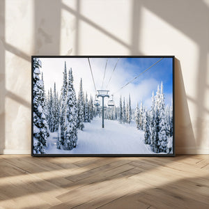Winter Ski Lift Wall Art Print - Landscape Wall Art | Snowy