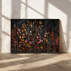Large Floral Painting Print Illustration Flowers Canvas Wall