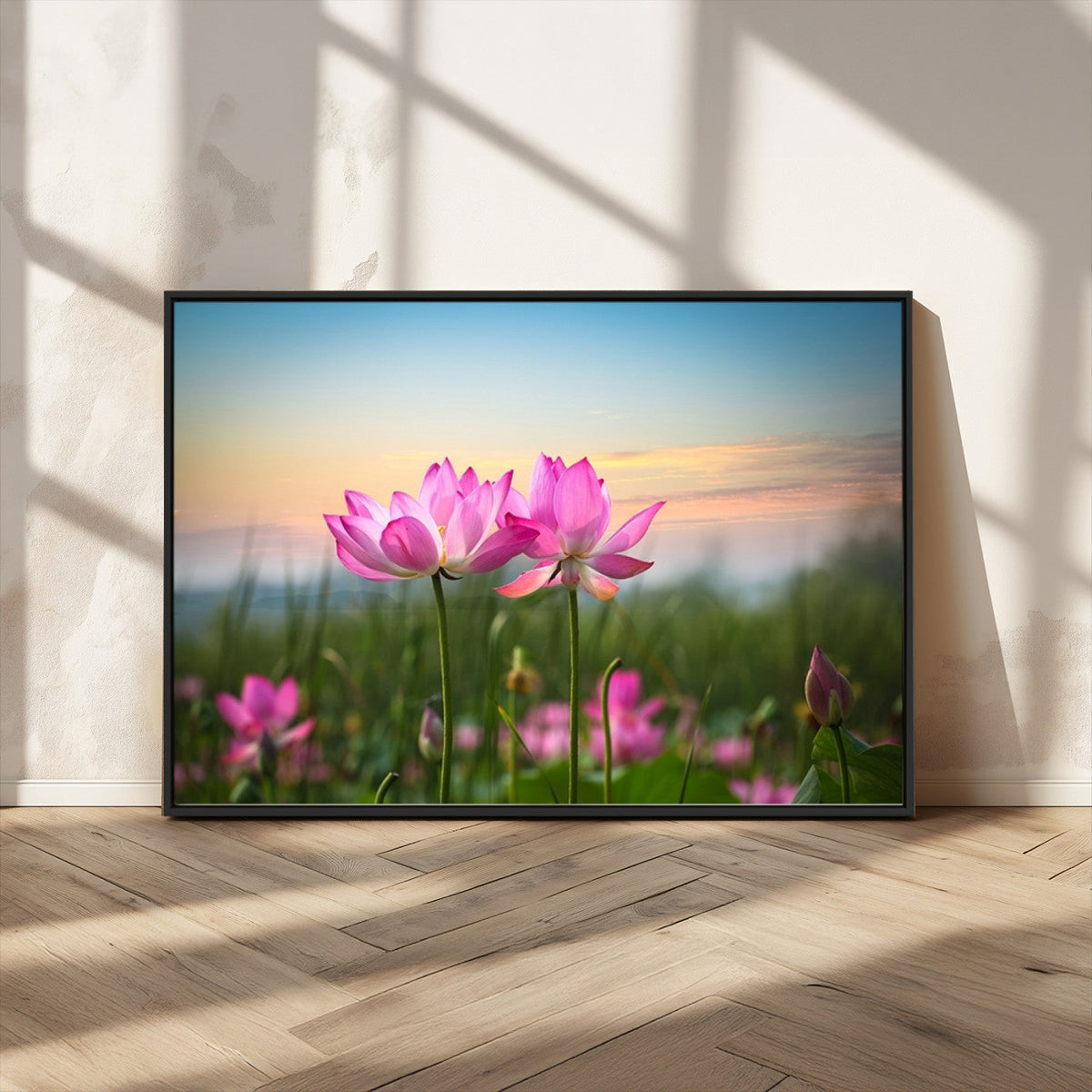 Pink Flower on the Mountain Canvas Print, Framed Pink Flower