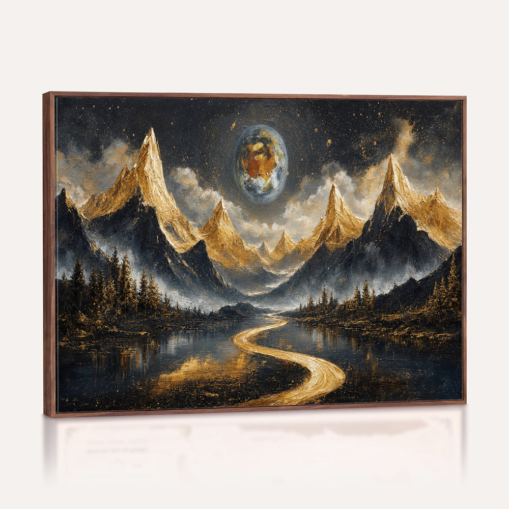 Abstract Mountain Wall Art Canvas Print Modern Landscape Painting Print