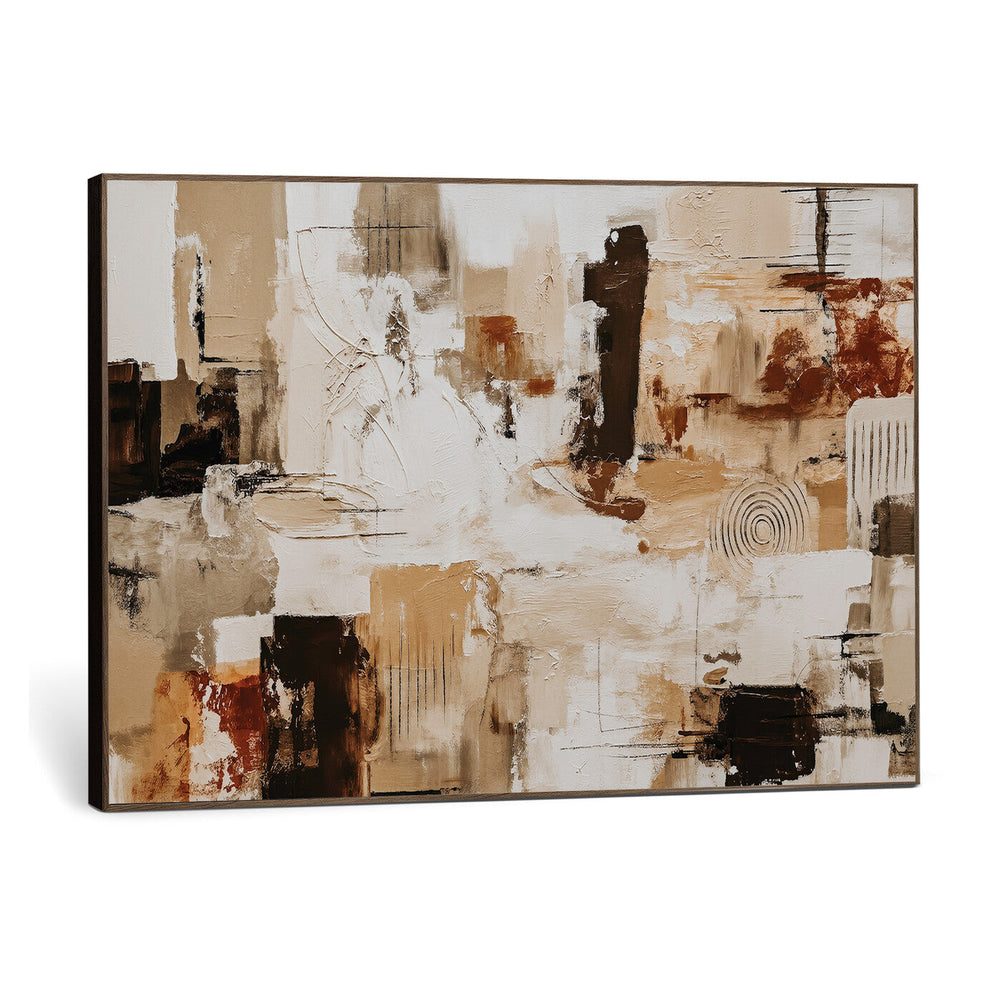 Blue Teal Abstract Canvas Wall Art, Modern Textured Painting Print, Navy Orange White Contemporary Art, Neutral Living Room Decor, Office Art