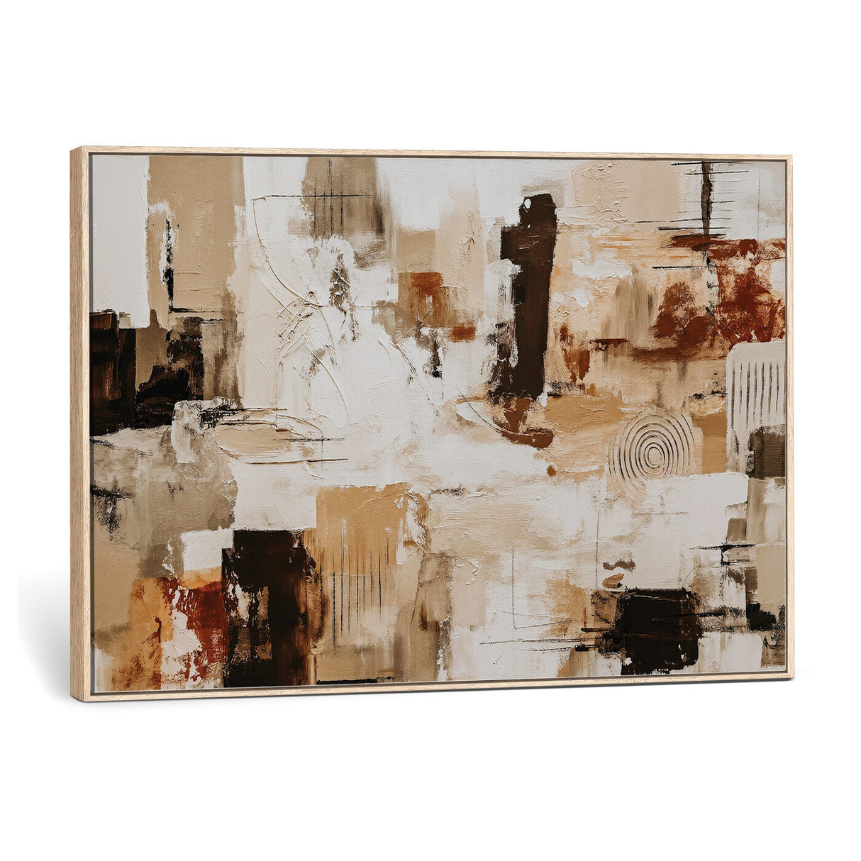 Blue Teal Abstract Canvas Wall Art, Modern Textured Painting Print, Navy Orange White Contemporary Art, Neutral Living Room Decor, Office Art