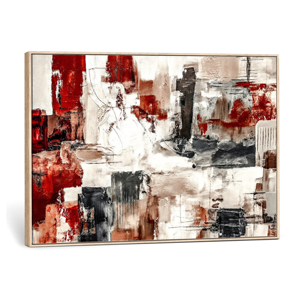 Blue Teal Abstract Canvas Wall Art, Modern Textured Painting Print, Navy Orange White Contemporary Art, Neutral Living Room Decor, Office Art