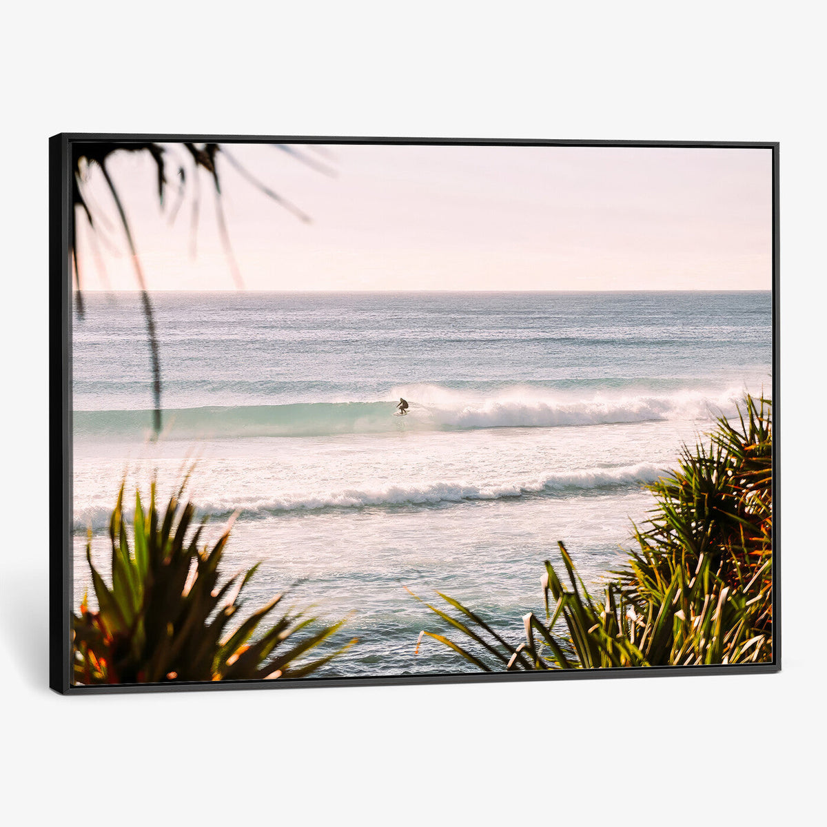 Ocean Surfer Wall Art Canvas Print – Framed Coastal Surf Art