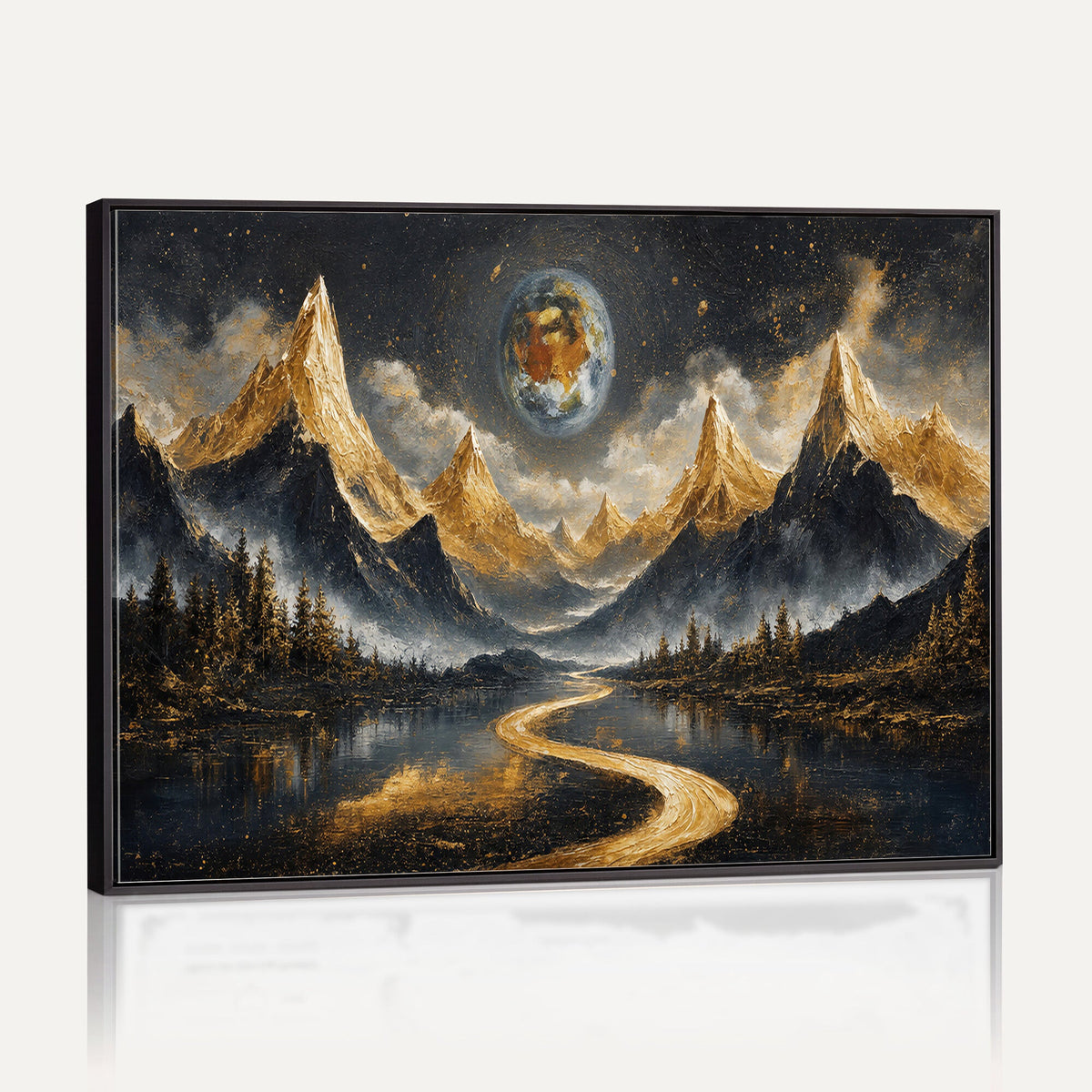 Abstract Mountain Wall Art Canvas Print Modern Landscape Painting Print