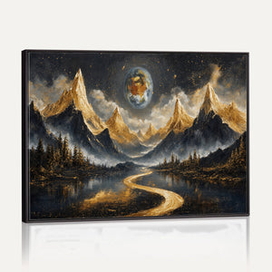 Abstract Mountain Wall Art Canvas Print Modern Landscape Painting Print