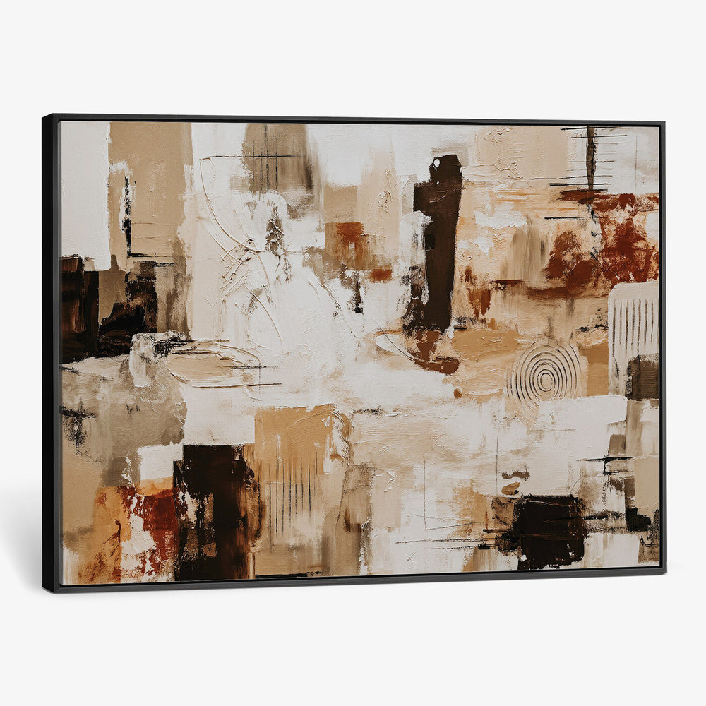 Blue Teal Abstract Canvas Wall Art, Modern Textured Painting Print, Navy Orange White Contemporary Art, Neutral Living Room Decor, Office Art