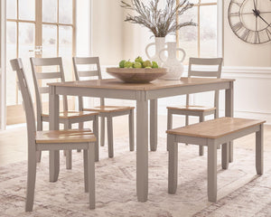Harperfeld - Dining Room Table Set (Set of 6) - Natural / Gray