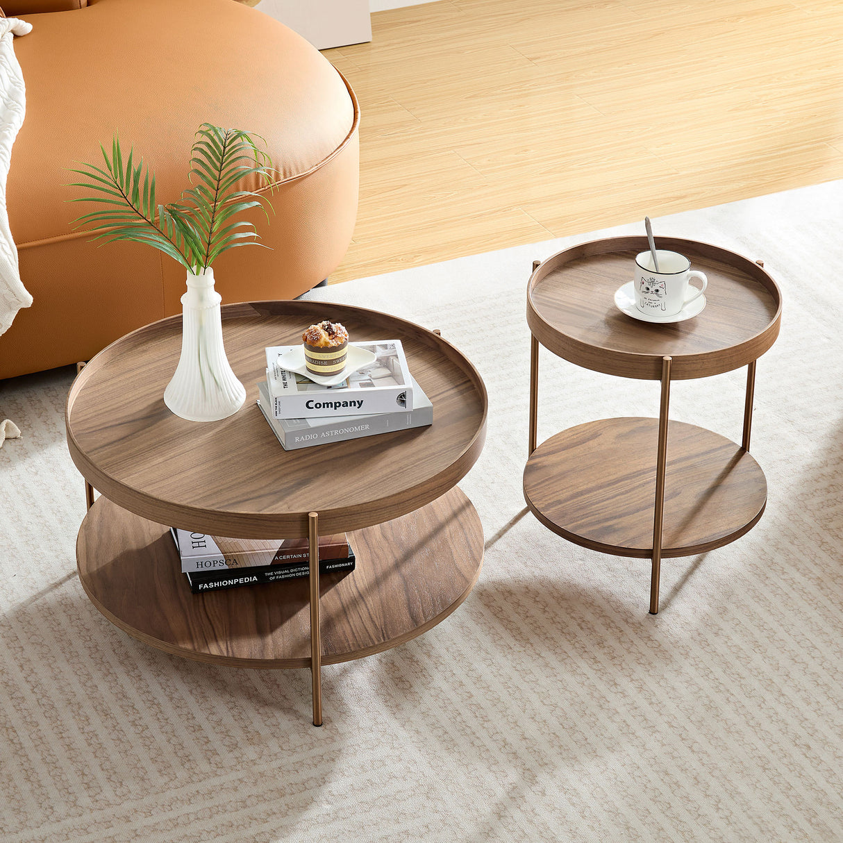 2-piece-modern-2-tier-round-coffee-table-set-for-living-room,easy-assembly-nesting-coffee-tables,-end-side-tables-for-bedroom-office-balcony-yard,walnut-mdf-Accent-Tables