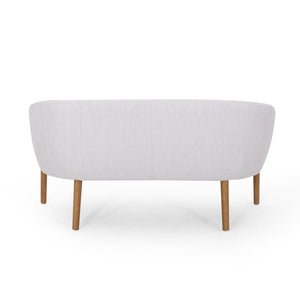 Mid Century Modern Loveseat With Channel Stitched Backrest