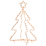 30" Outdoor LED Christmas Tree Rope Lights,  with Ground Stakes, Warm White