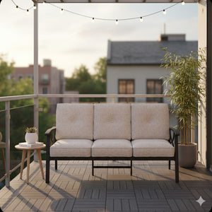 All-Weather 3 Seat Patio Sofa With Cushions