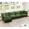 Slipcovered L Shape Sectional Long Sofa Couch - 4 Seater