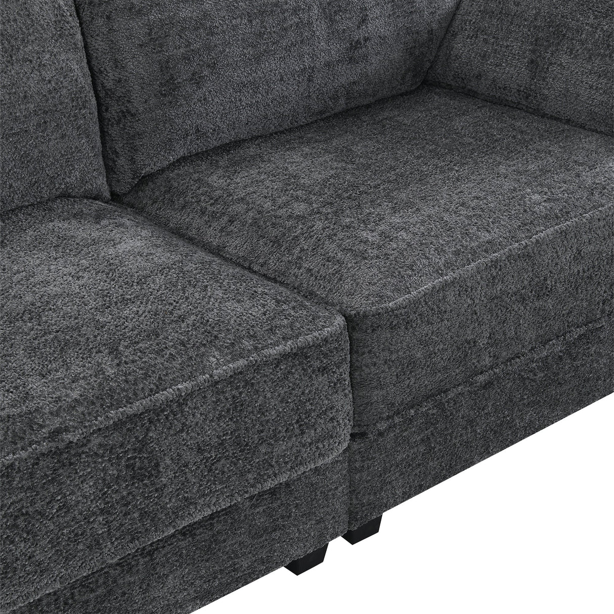 The Adelle Adaptable Gray Chenille Modular Sofa Bed