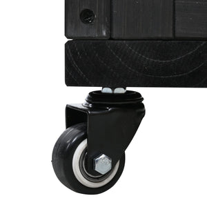 TOPMAX Patio Mini Wood Cold Frame Greenhouse with Wheels