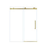 Frameless Single Sliding Shower Door With Handle And Square Tube Track