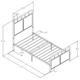 Twin Size Linen Upholstered Platform Metal Bed Frame with Fabric Headboard and Footboard