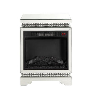 Lotus - Fireplace - Mirrored & Faux Ice Cube Crystals